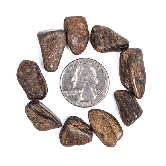 1/2 lb Small Tumbled Bronzite Gemstone Crystals Bulk Gems Wholesale Rocks Crafts - Picture 3 of 5